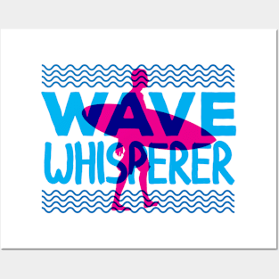 WAVE whisperer retro surfing overprint style Posters and Art